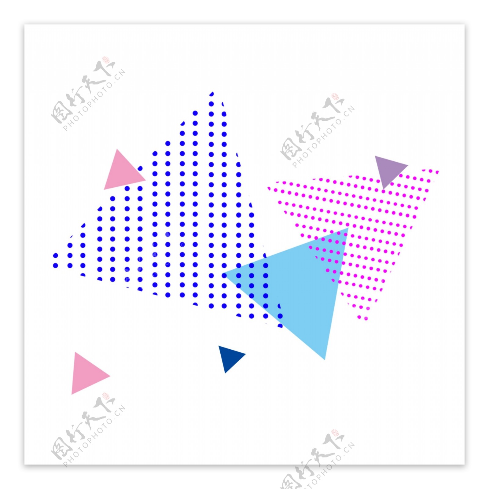 双11电商三角形几何漂浮元素装饰图案