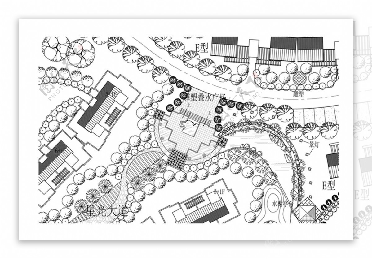 高档住宅区景观规划CAD方案