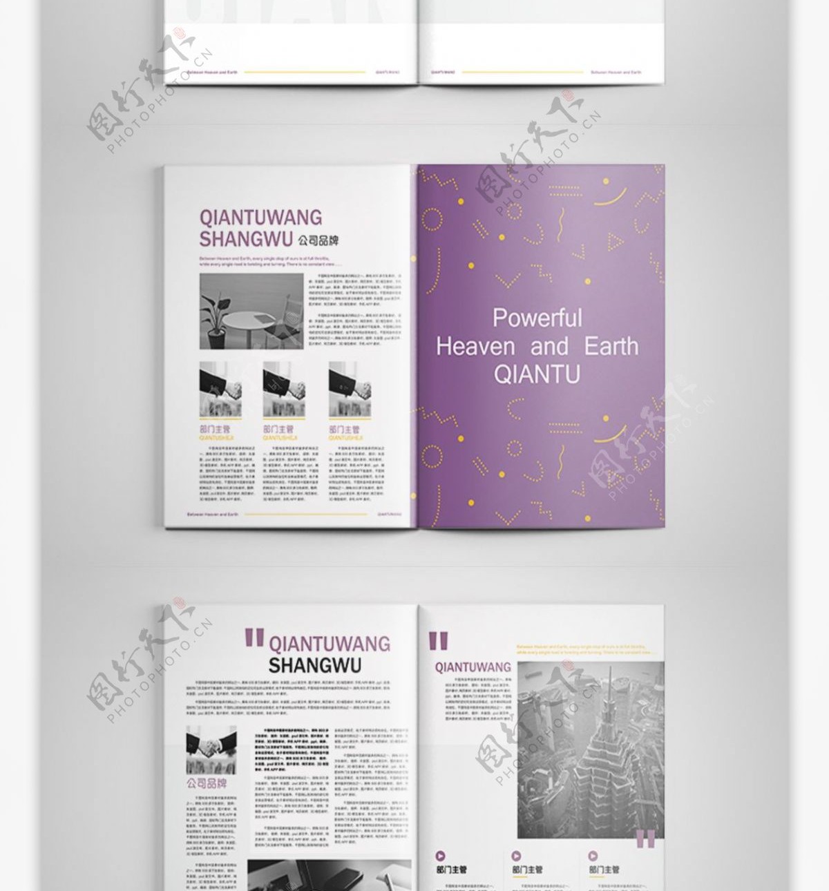 紫色梦幻商务企业画册
