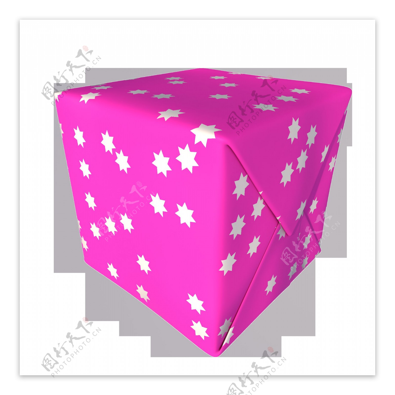 C4D2.5D粉红星星礼品盒礼物盒包装盒可商用元素