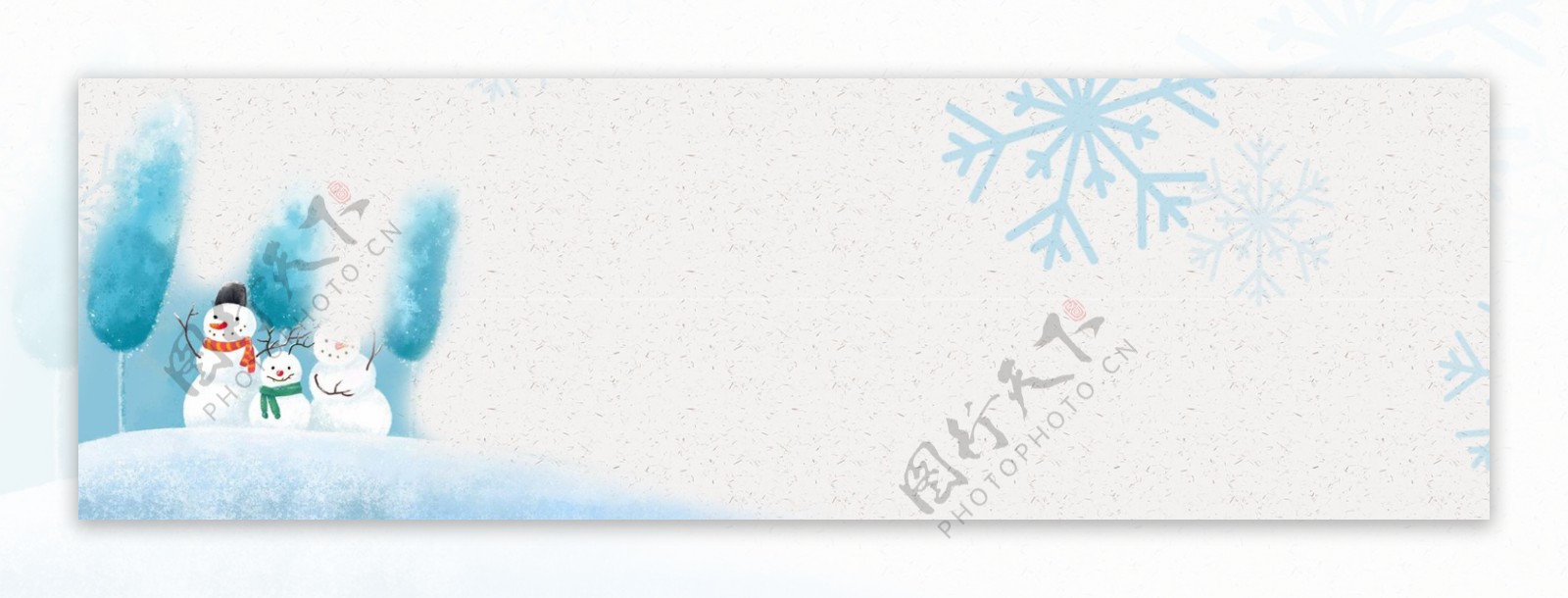 雪人卡通冬季上新banner背景