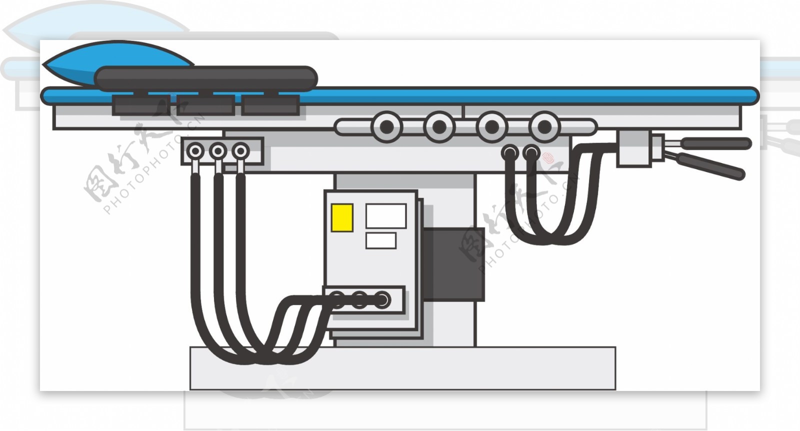 扁平化医疗设备手术台矢量素材