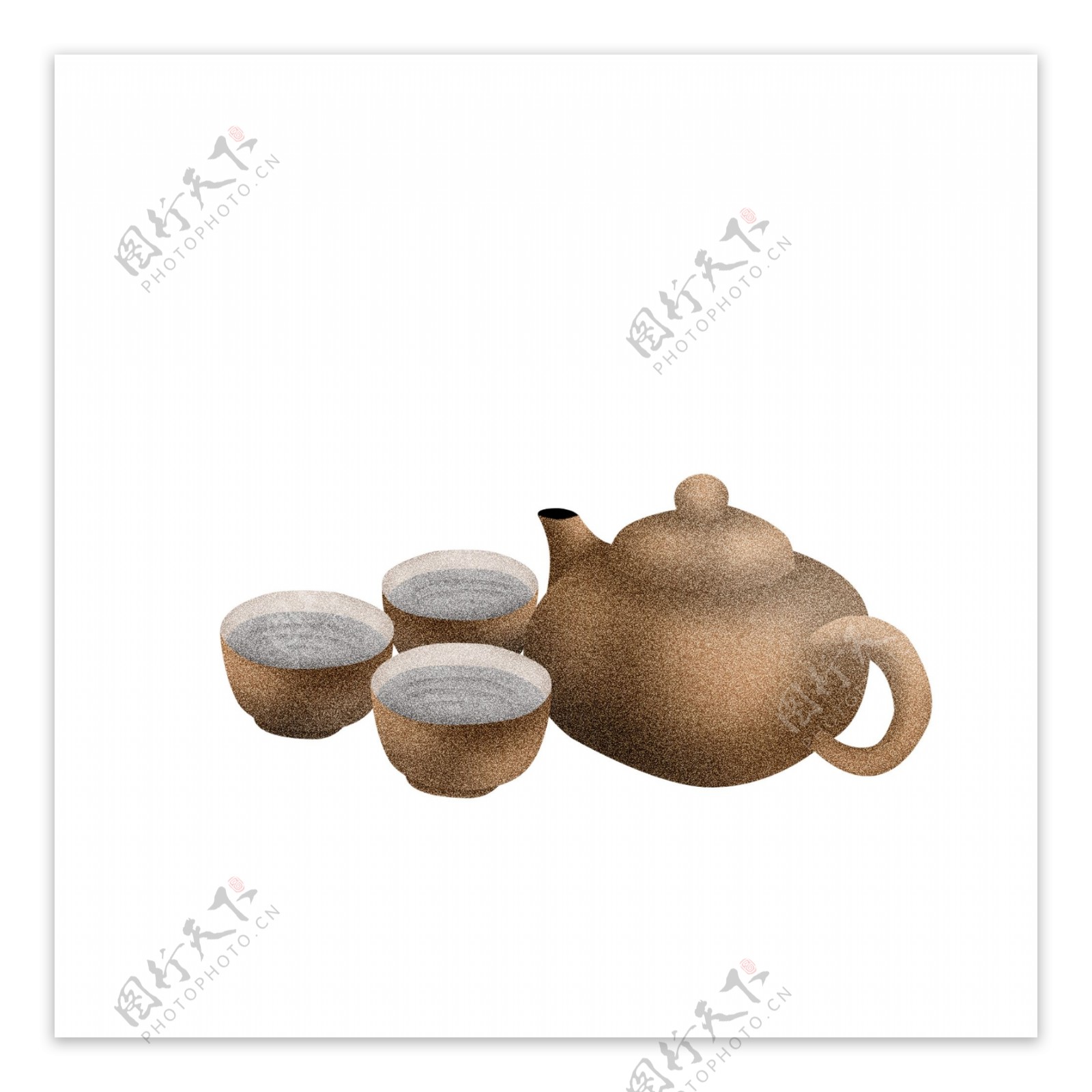 手绘茶杯和茶壶设计可商用元素