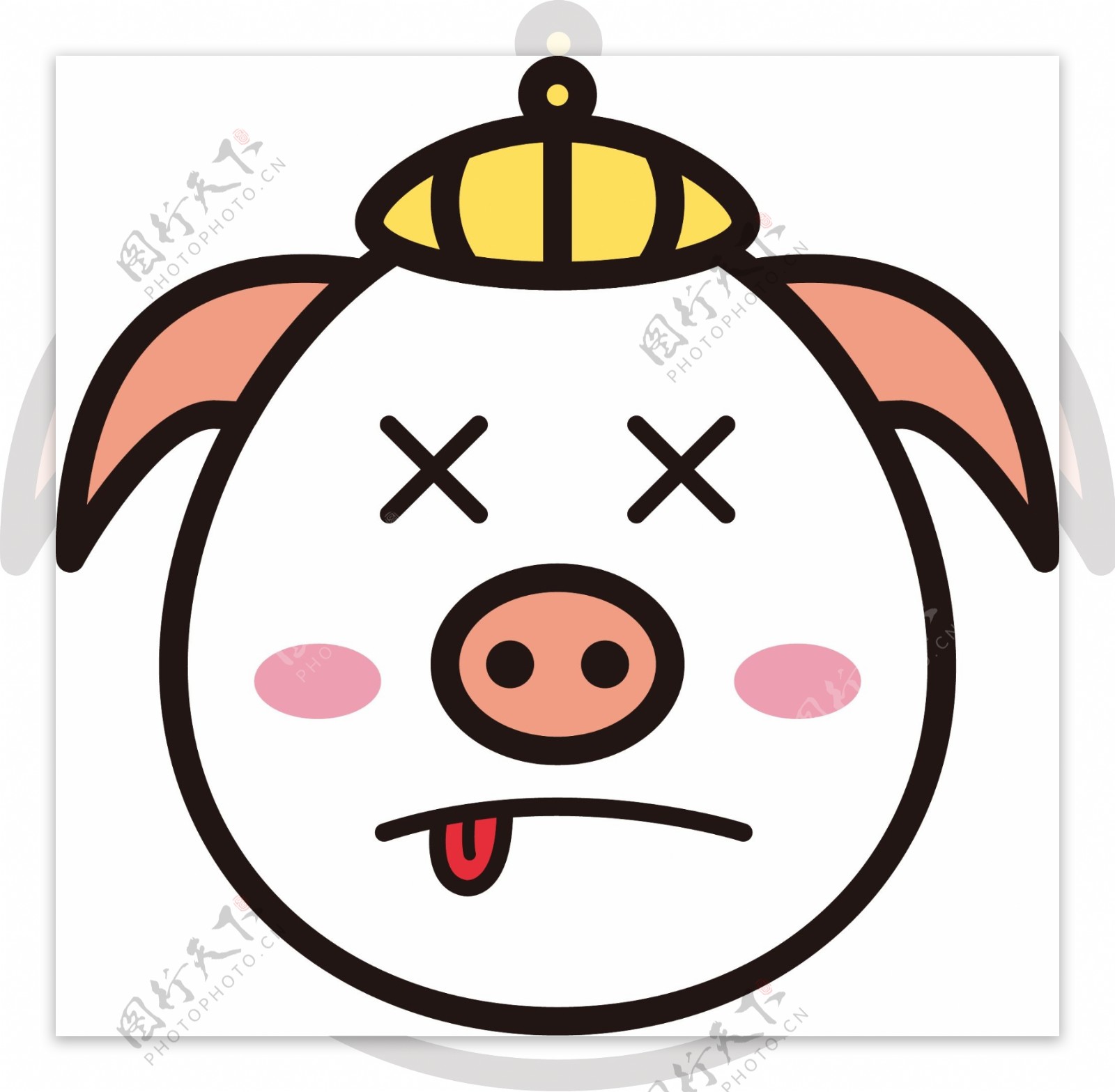 猪晕表情包卡通可爱生肖猪可商用元素