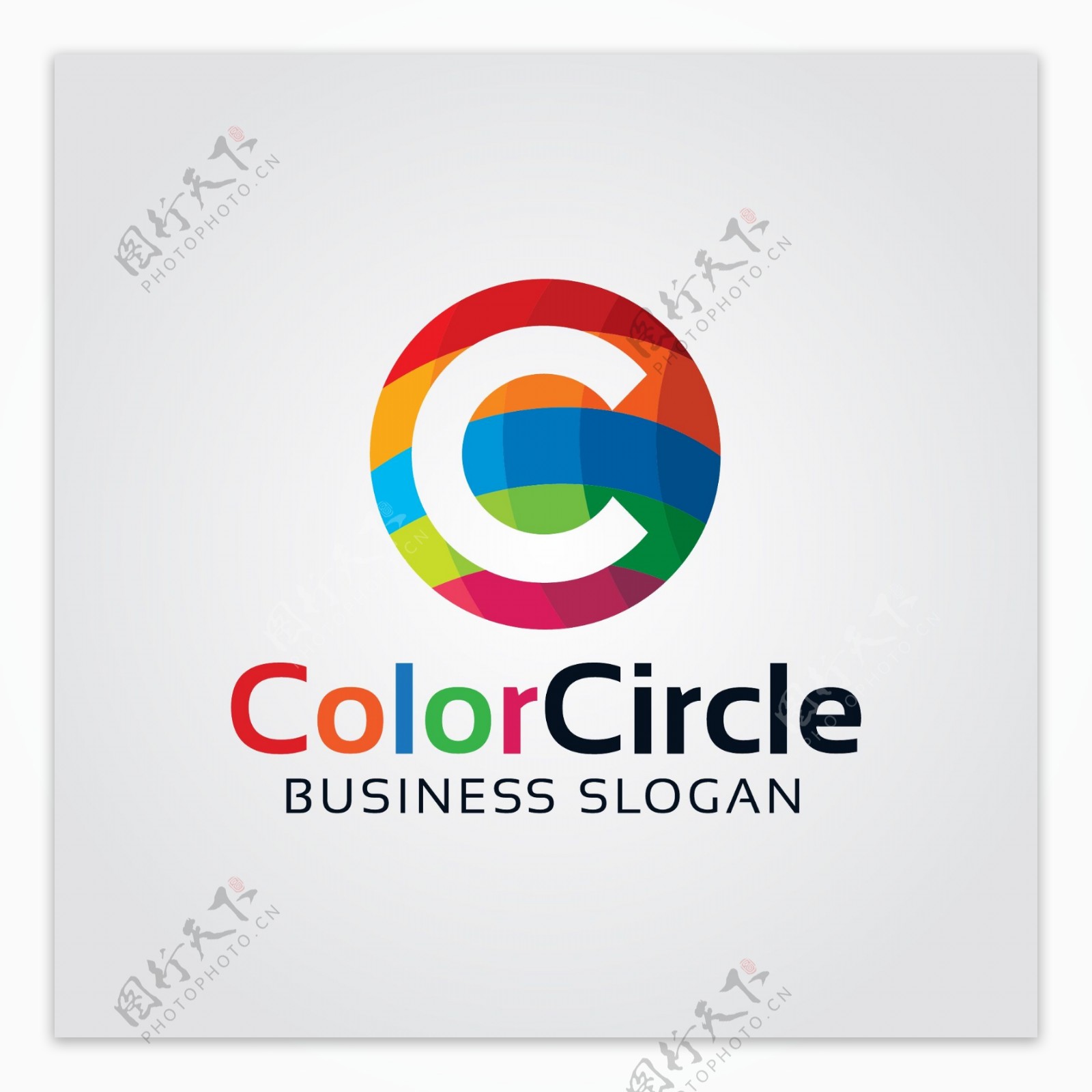 五颜六色的圆logo模板