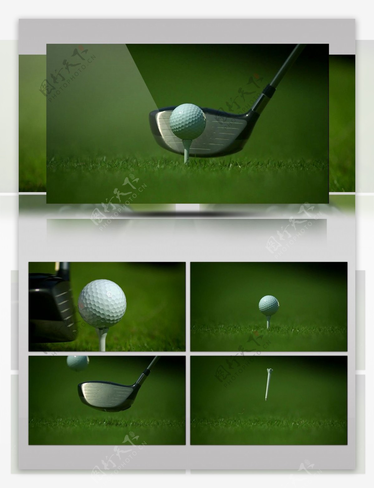 特写镜头高尔夫球慢帧特写延时摄影