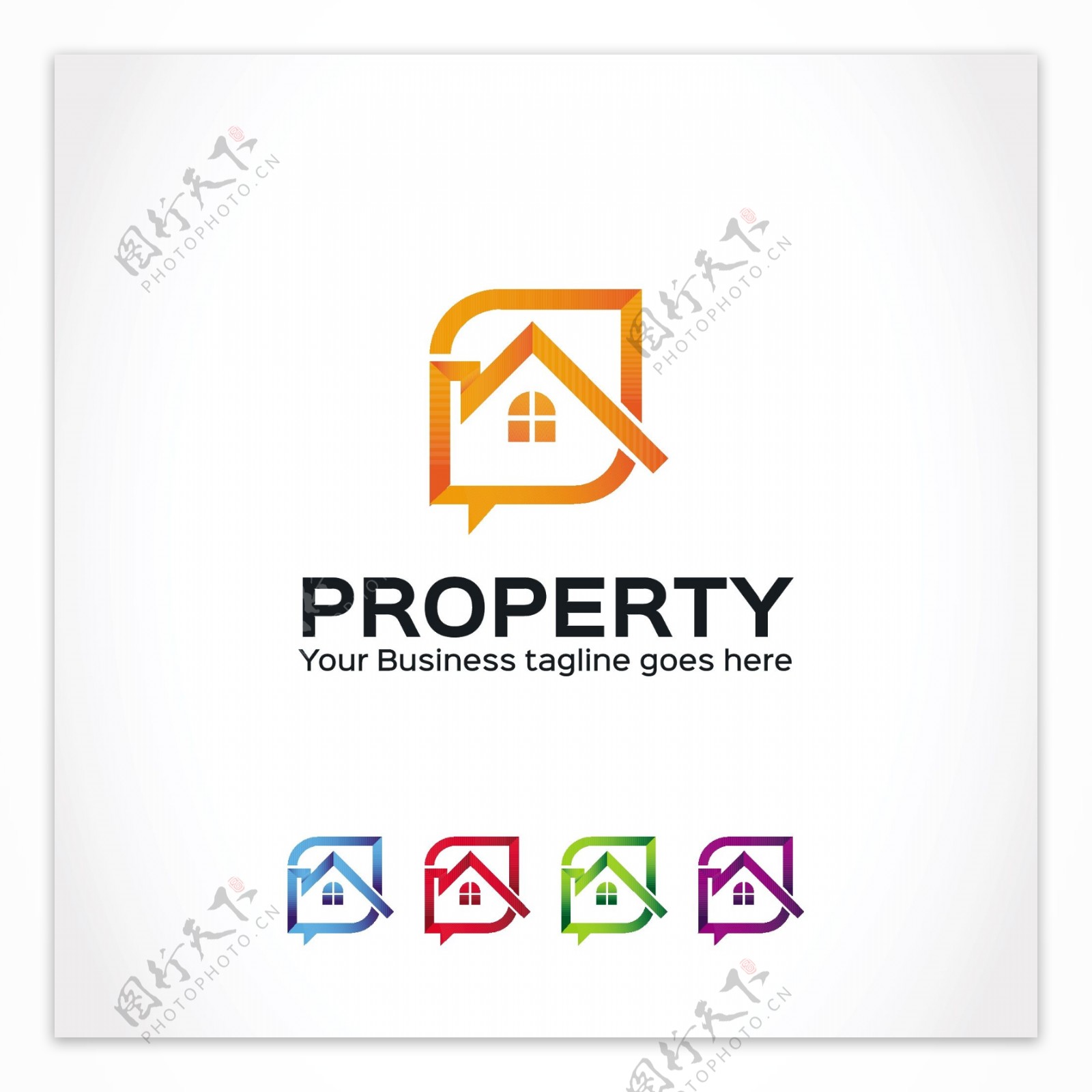 扁平化房地产商标logo模板