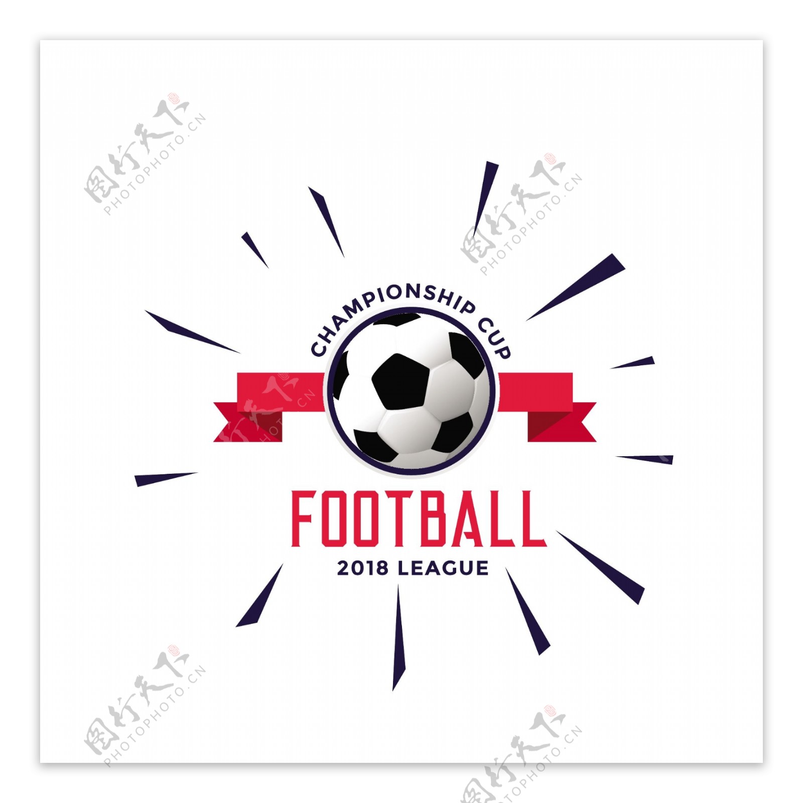 足球冠军标志logo模板