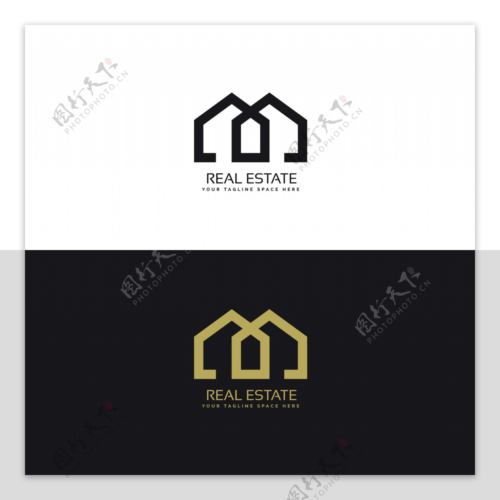 几何形状房地产商标logo