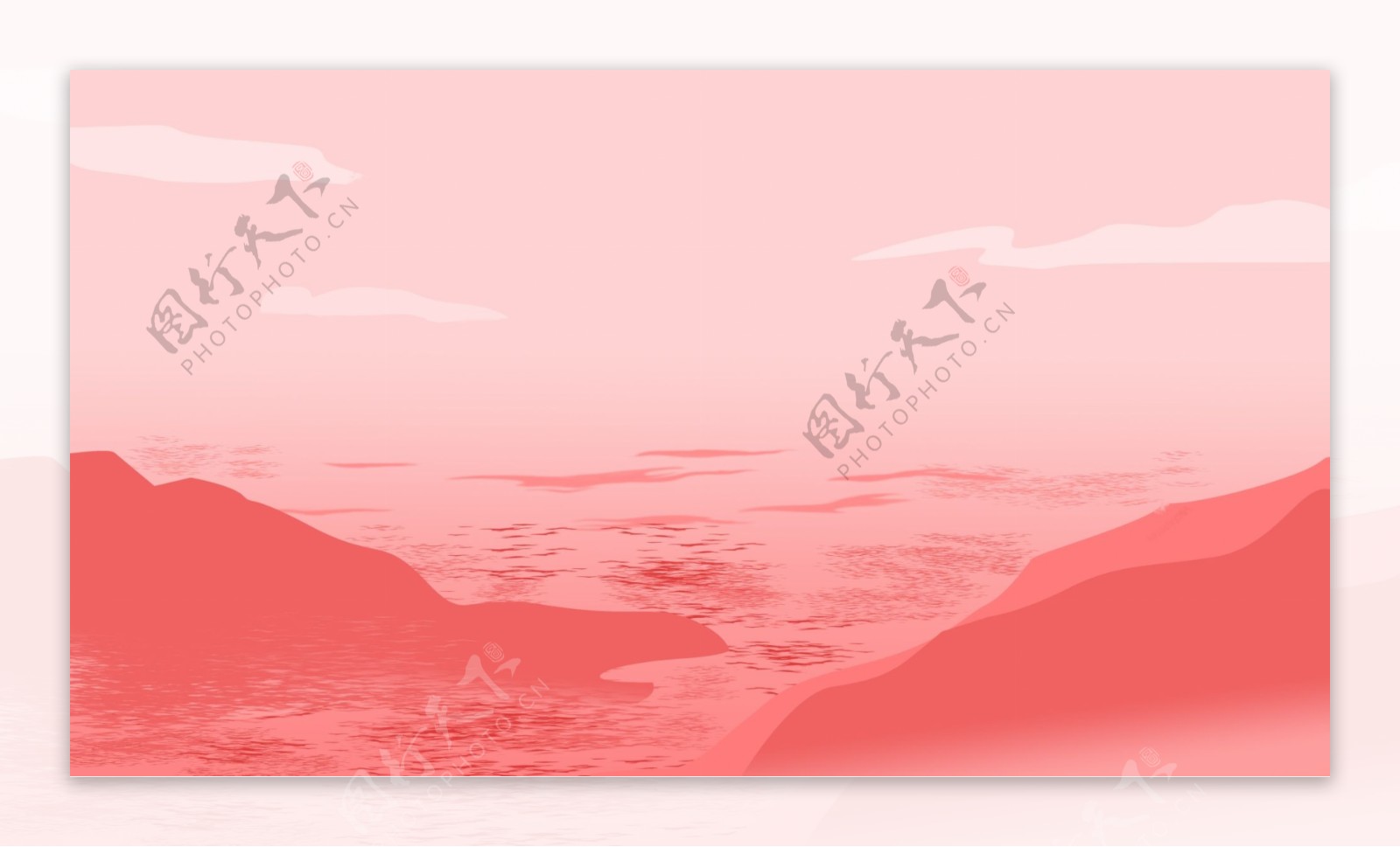 手绘粉色海通用背景素材