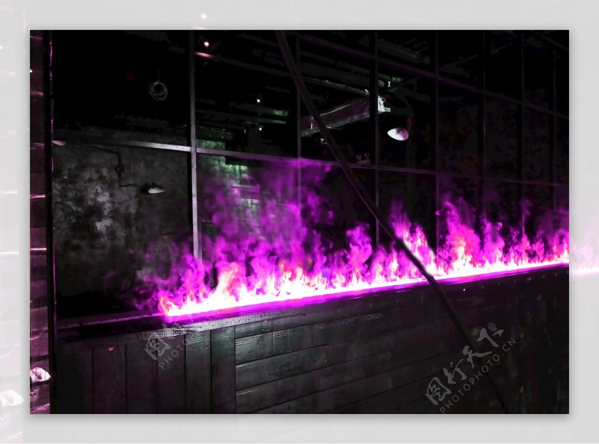 酒吧伏羲壁炉紫色火焰篝火炉