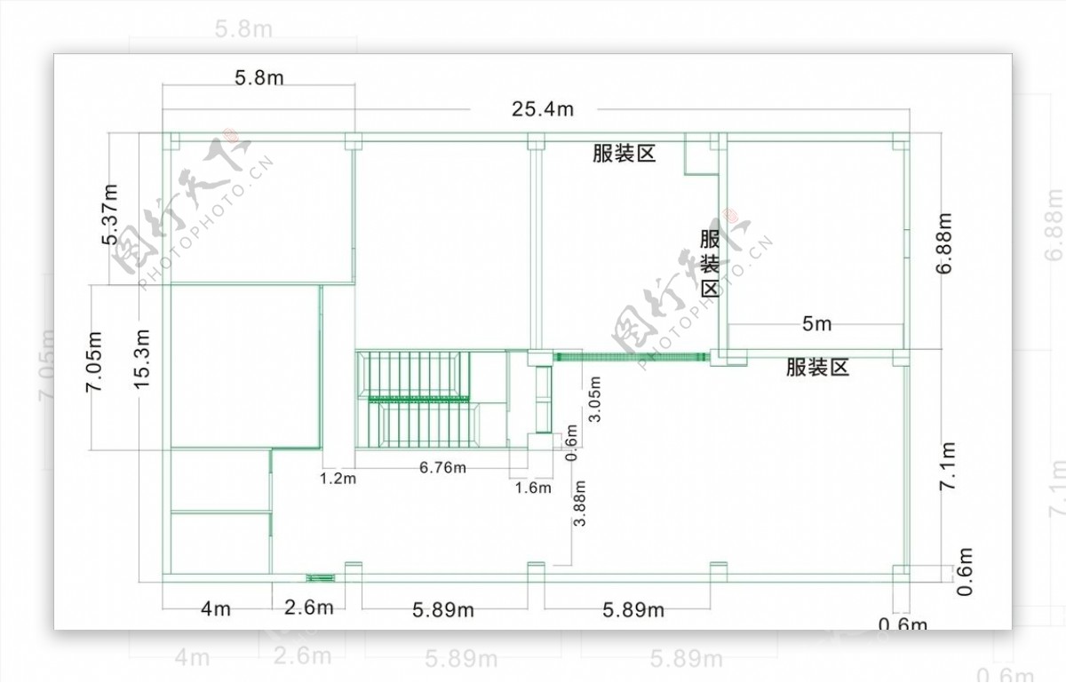 平面图标尺门店室内