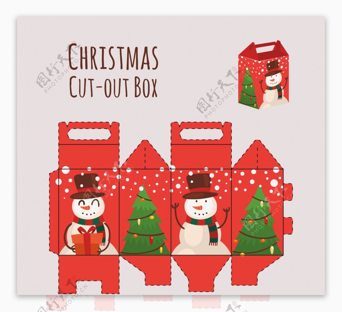 圣诞节雪人包装盒