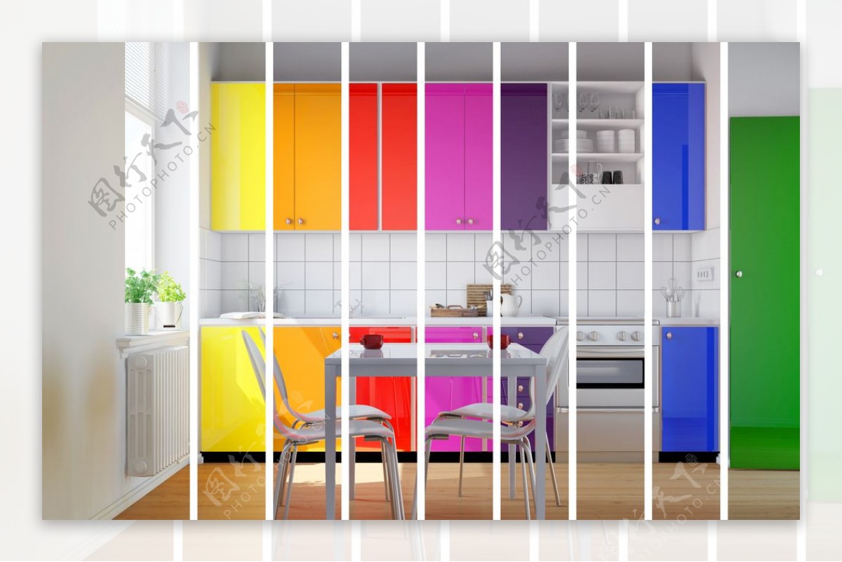 厨房彩色厨柜
