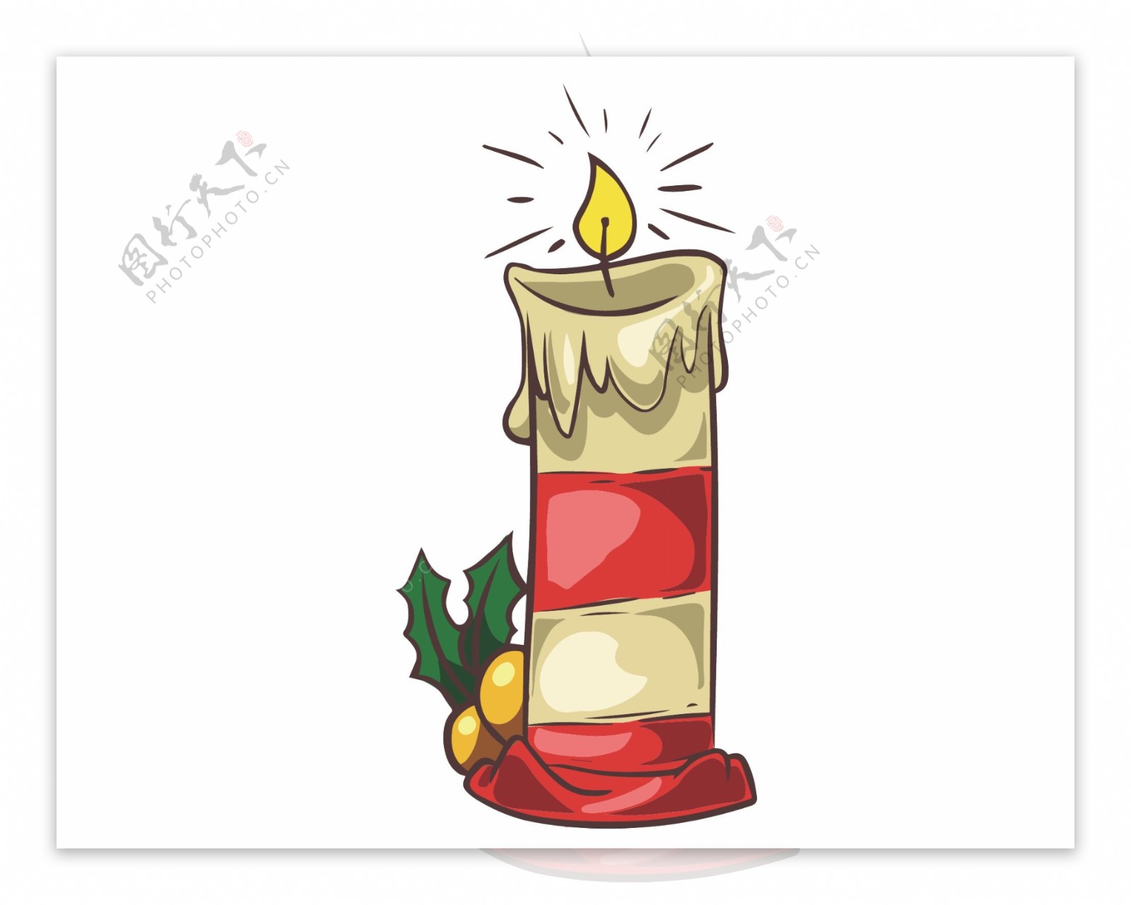 卡通圣诞蜡烛元素