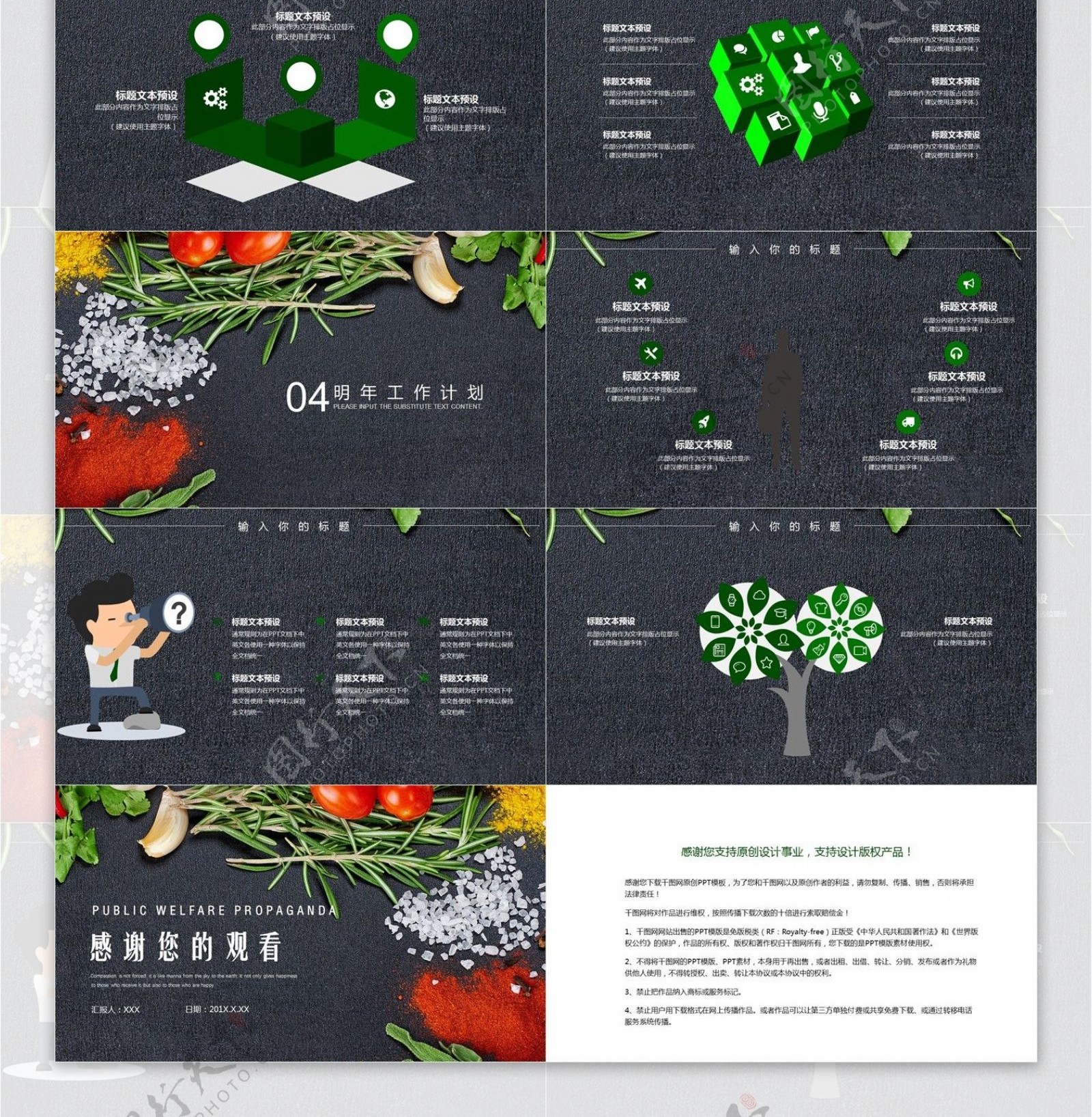 创意绿色食品介绍PPT模板
