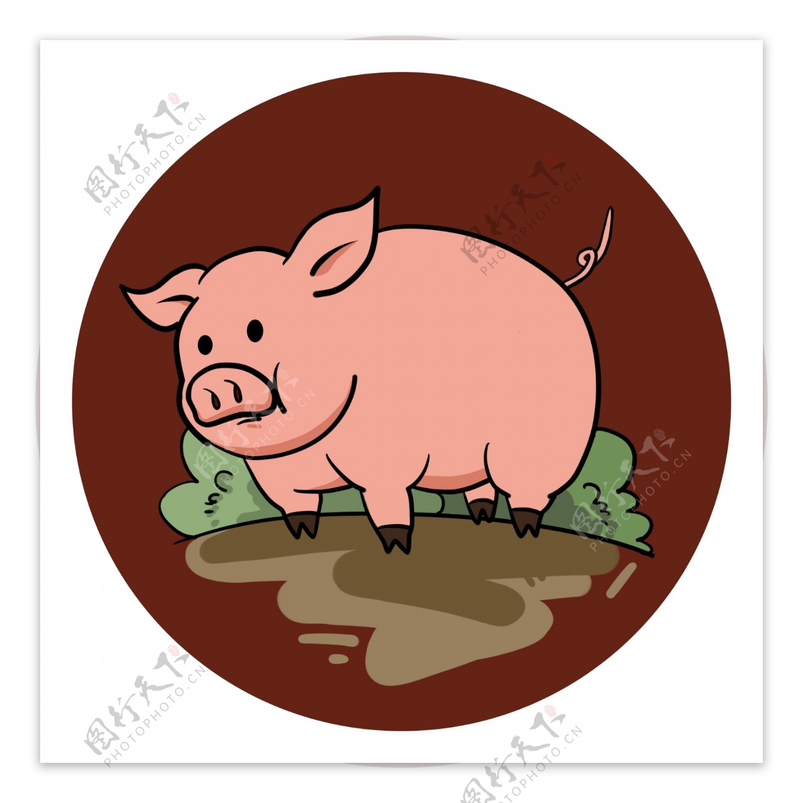 2019猪年猪猪卡通可爱动物形象插画