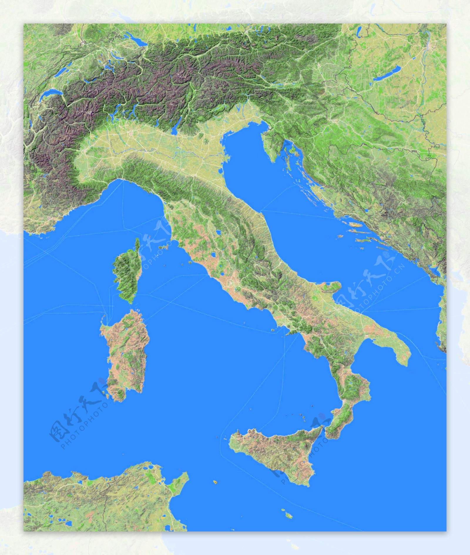 意大利地形图