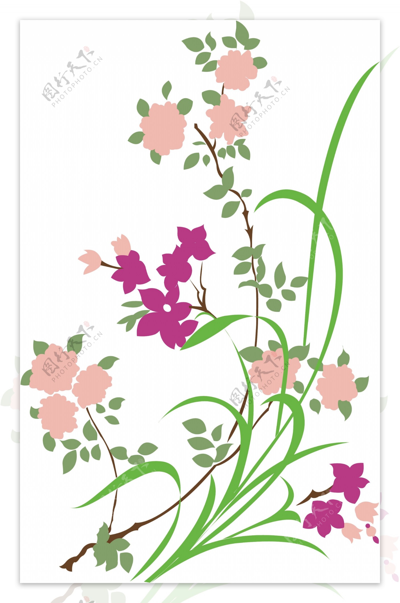 中国古典花纹手绘花装饰花