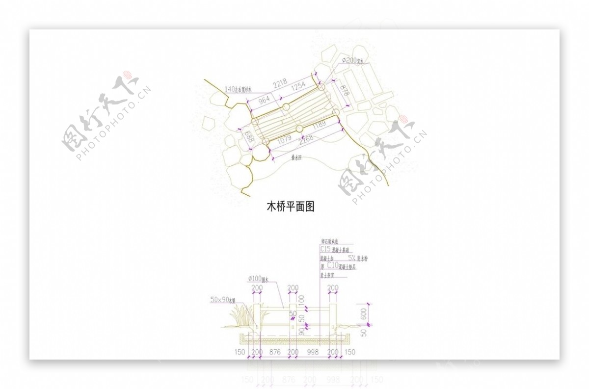 CAD公园绿化桥路道路绿化