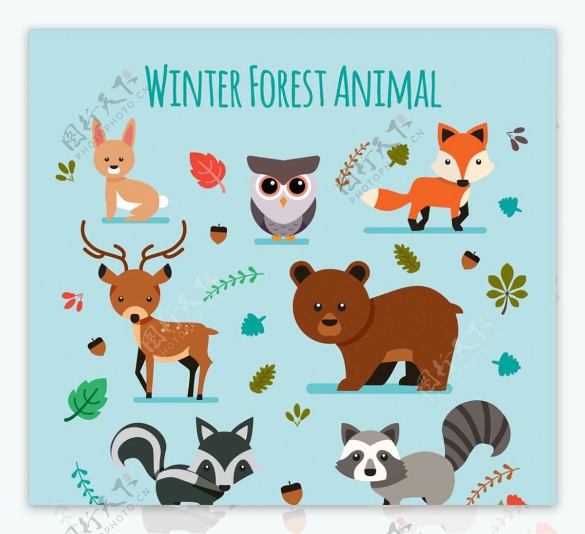 7款可爱冬季森林动物