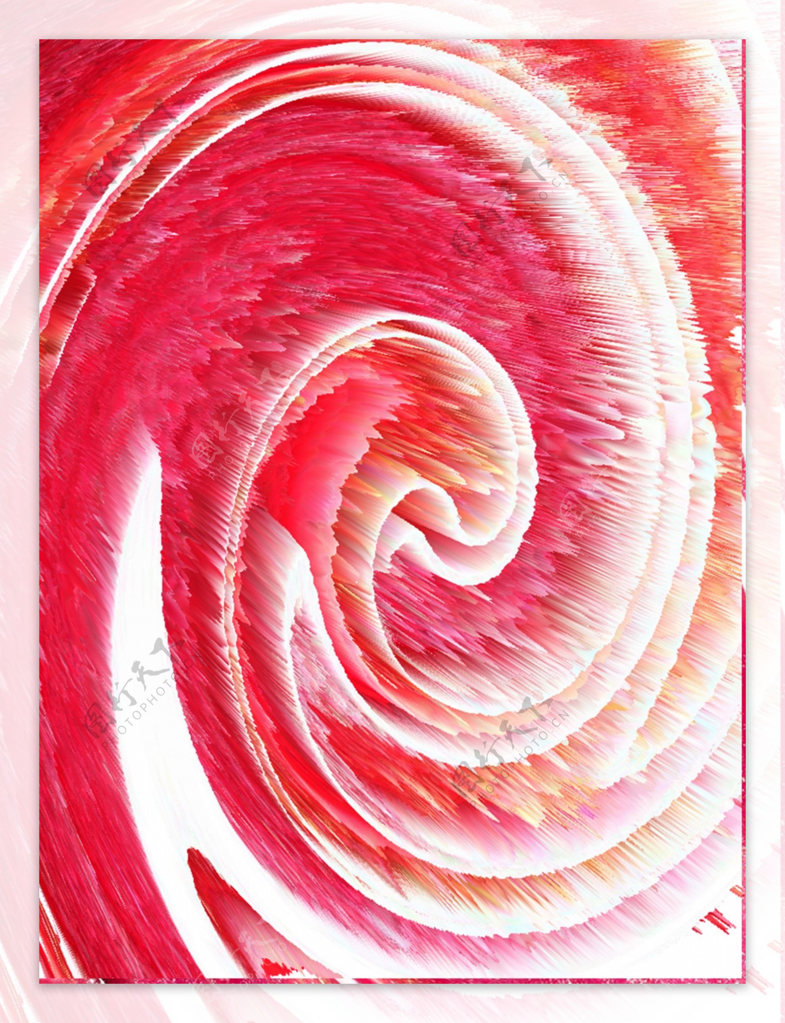 粉红色3D螺旋旋转立体厚度海报背景渐变