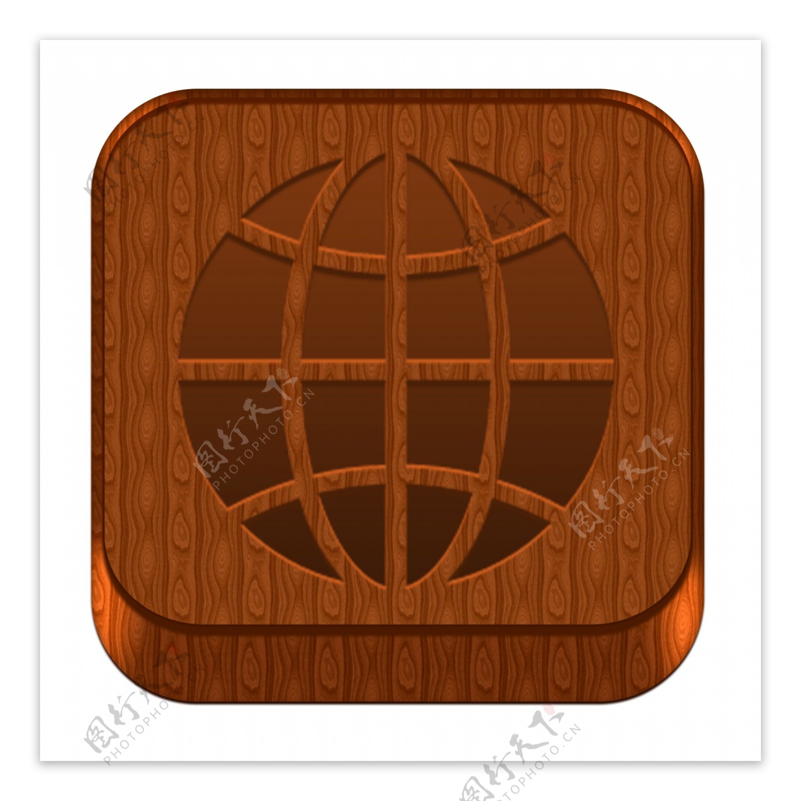 木质材质网络浏览器图标