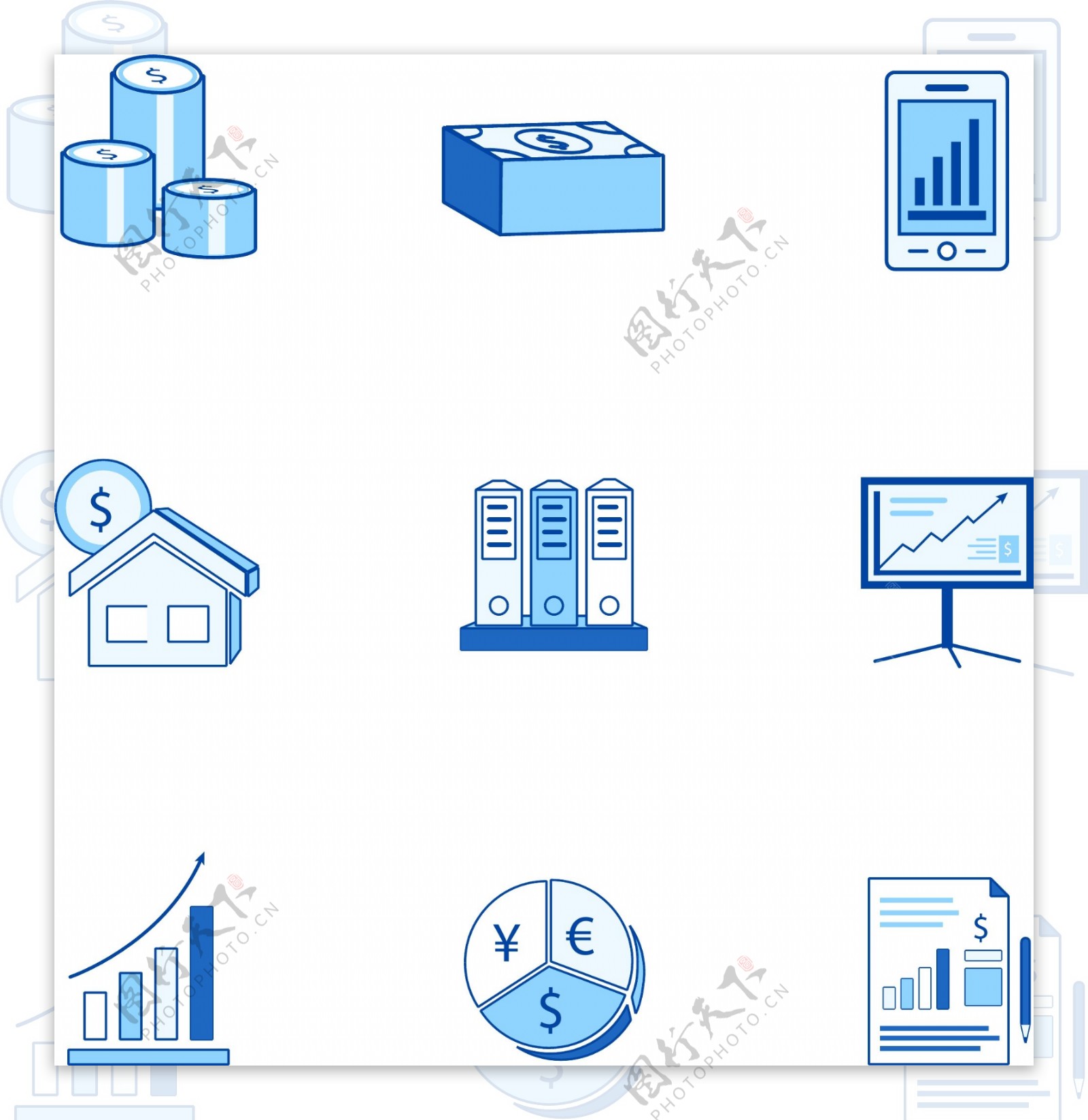 常用简约金融图标系列
