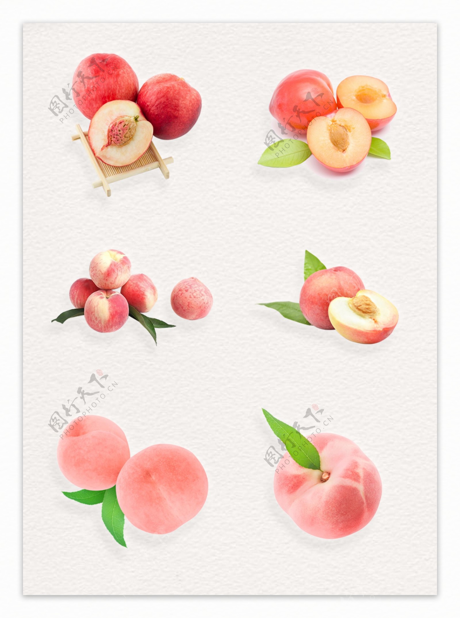 水果食物果实植物叶子桃子png素材