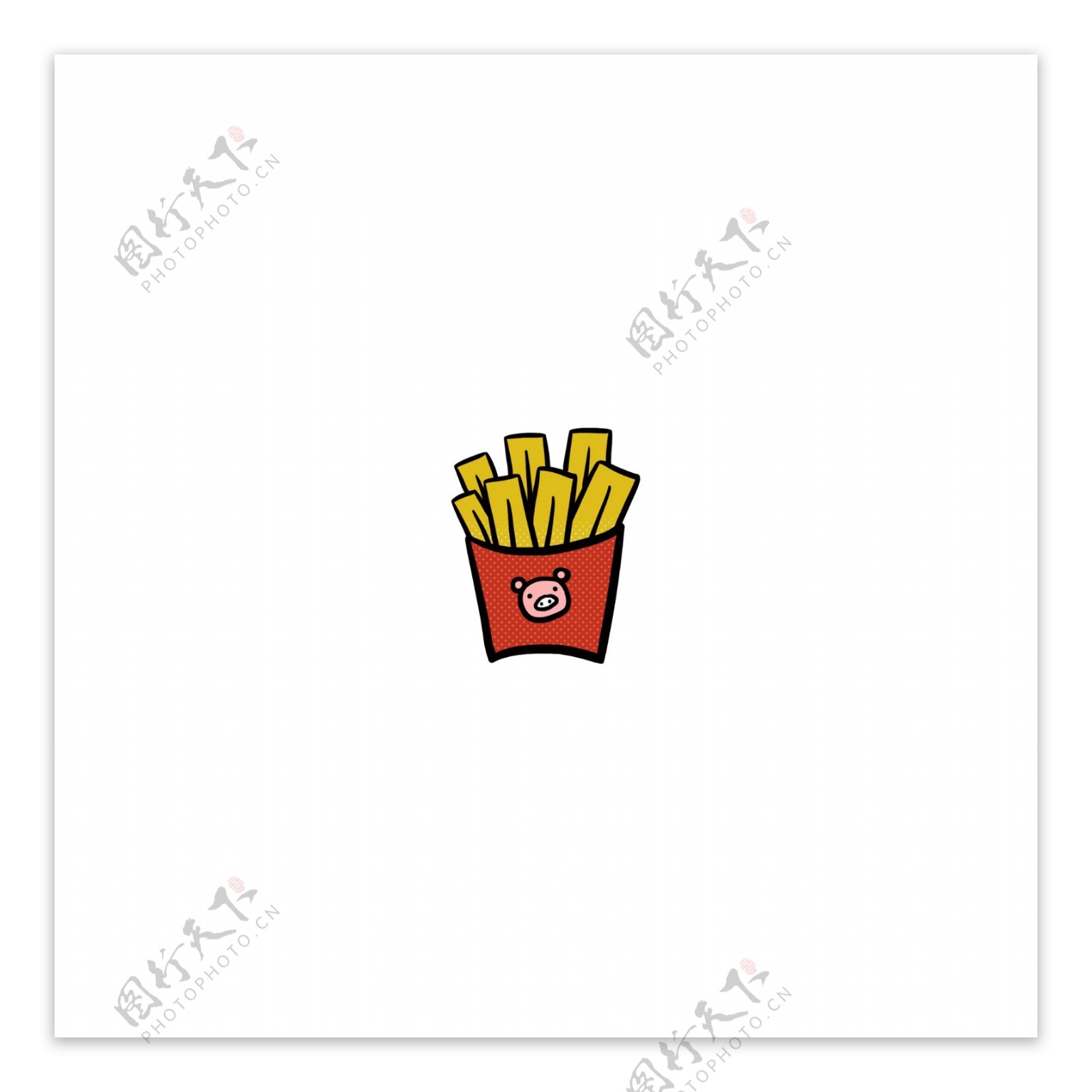 可爱卡通夏天薯条手绘食物素材图标设计元素