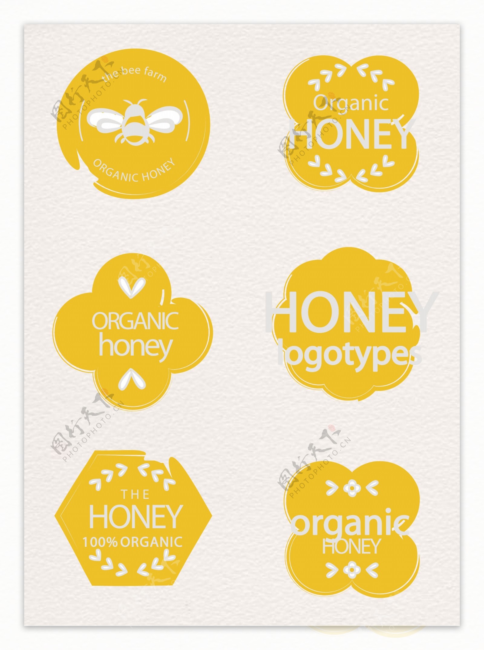 创意有机蜂蜜标志矢量图