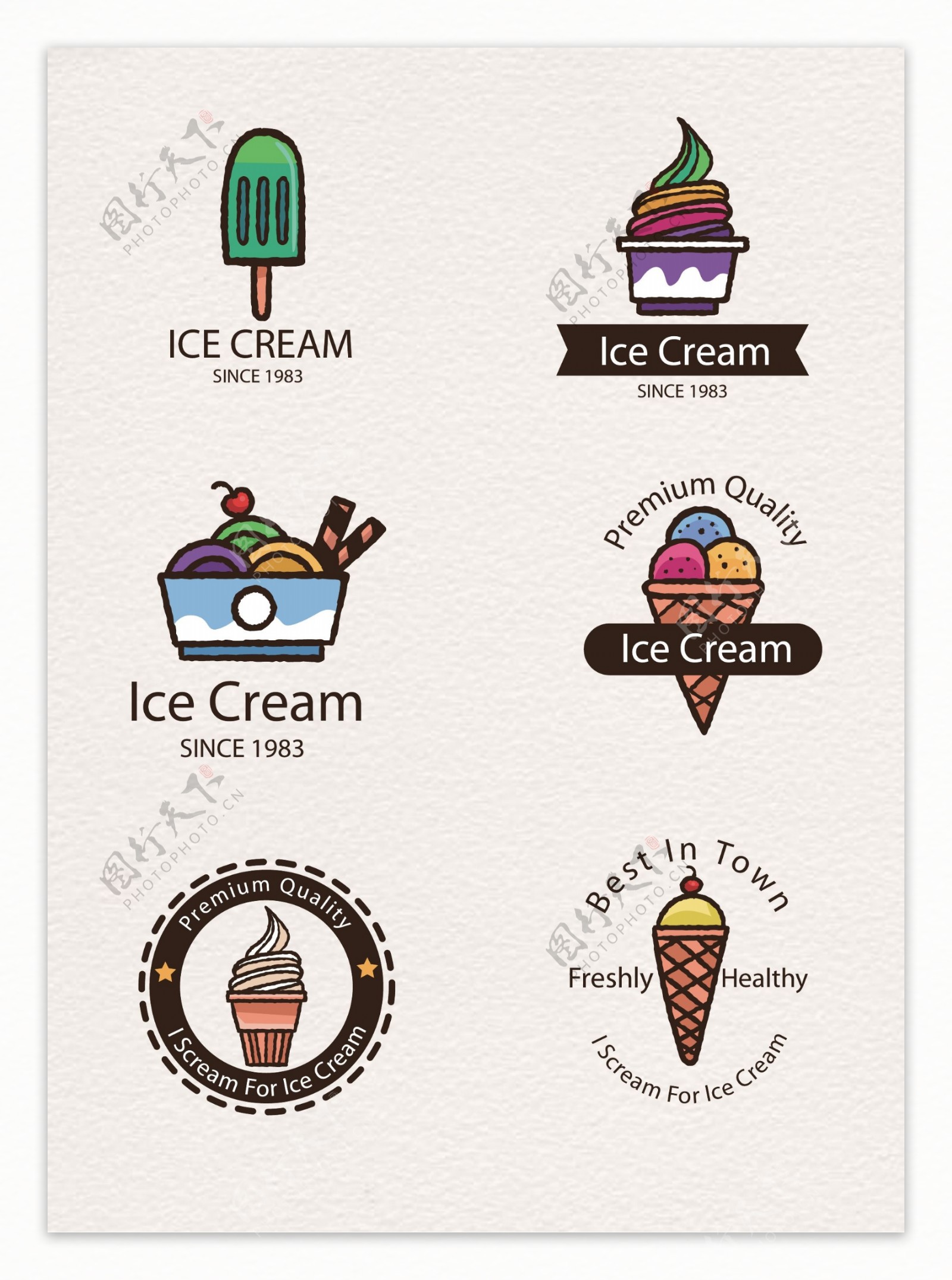 创意线条设计冰淇淋