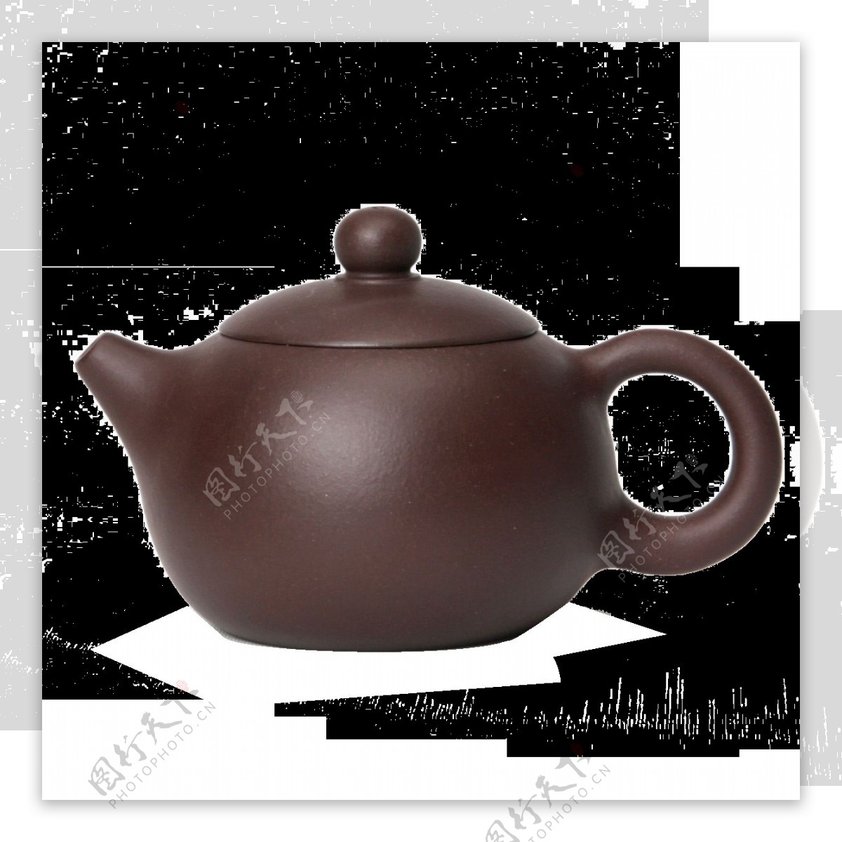 经典的谷雨茶茶壶和茶杯元素素材