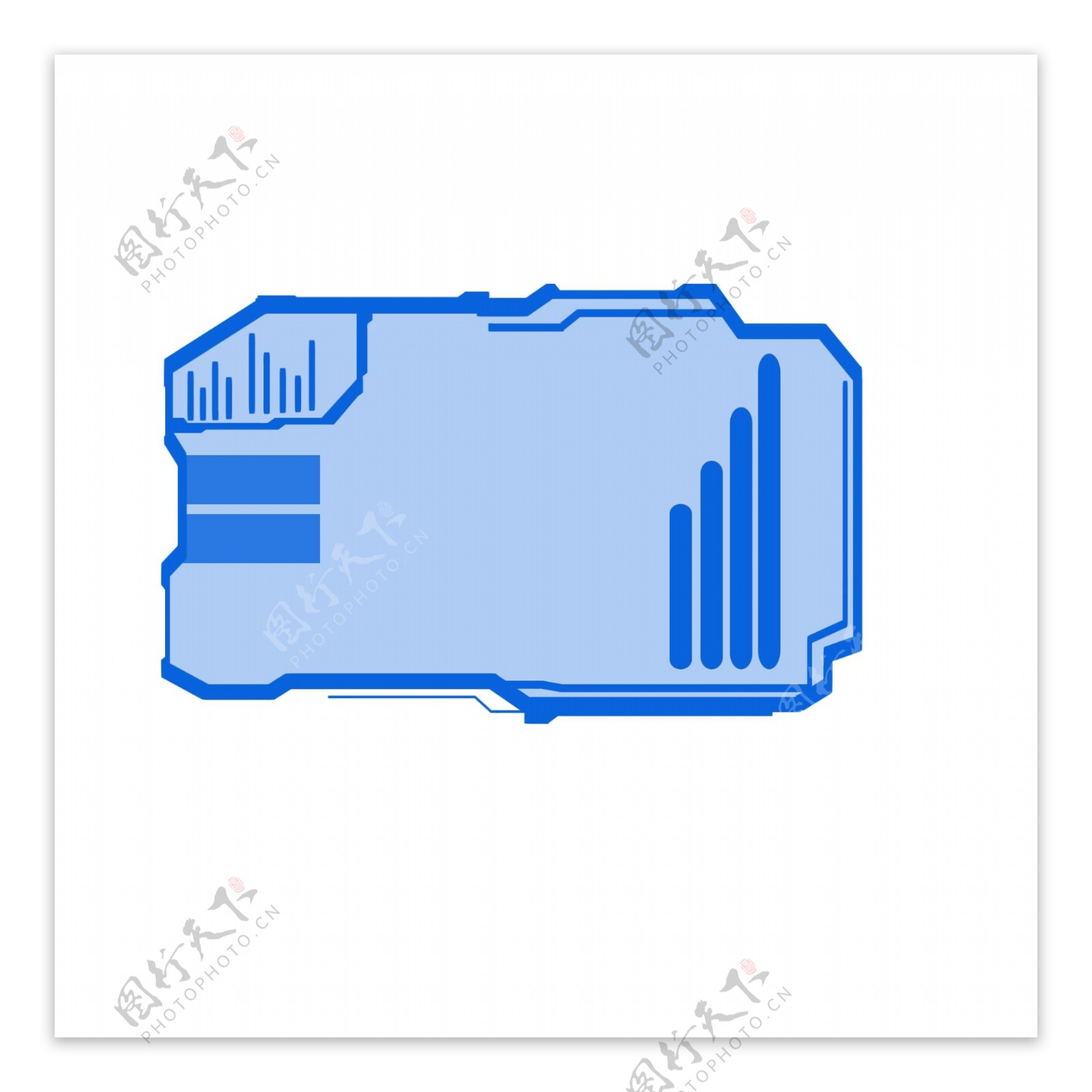 蓝色矩形边框科幻科技对话框底纹背景素材