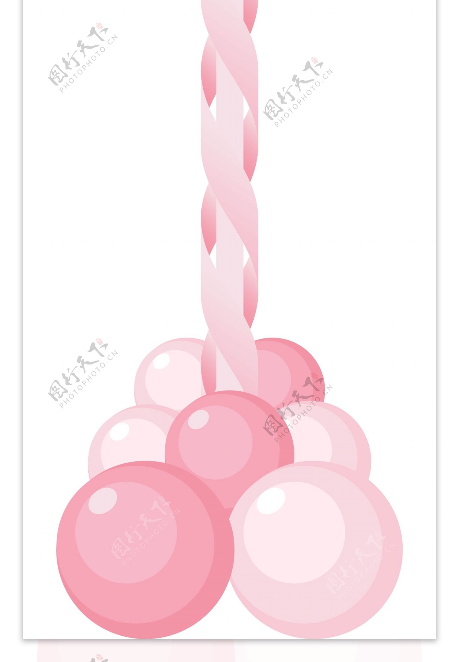 绿色情人节创意造型粉色气球元素