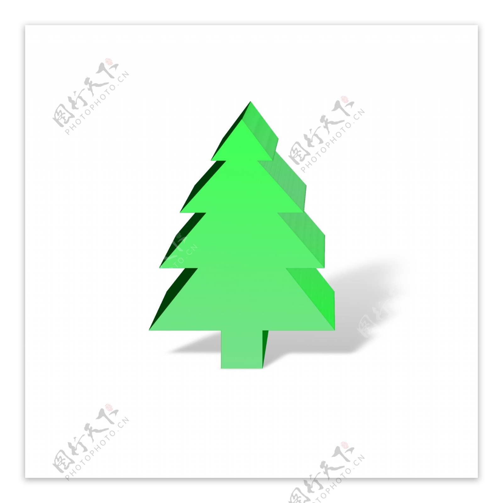 简约创意c4d风格原创装饰绿色松树圣诞树小元素