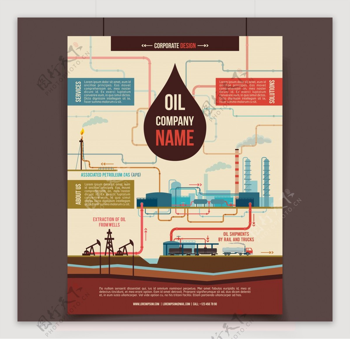 工业石油行业矢量