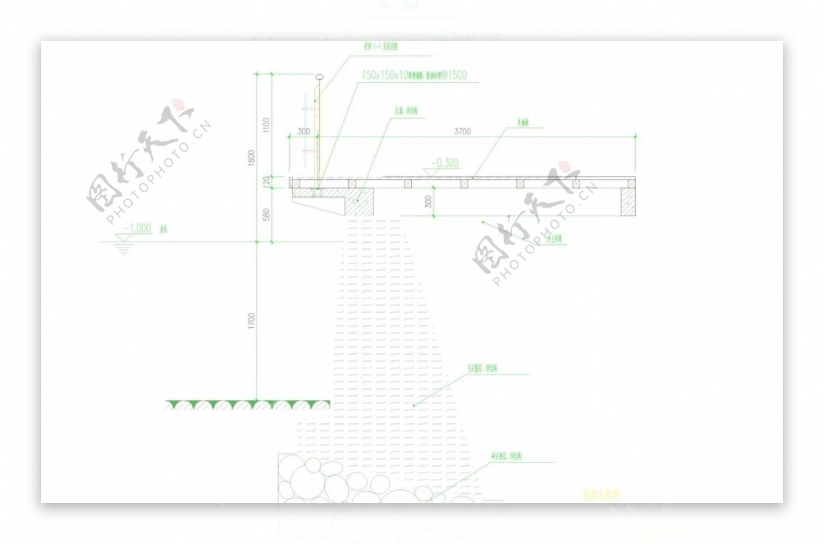 CAD公园绿化桥路道路绿化