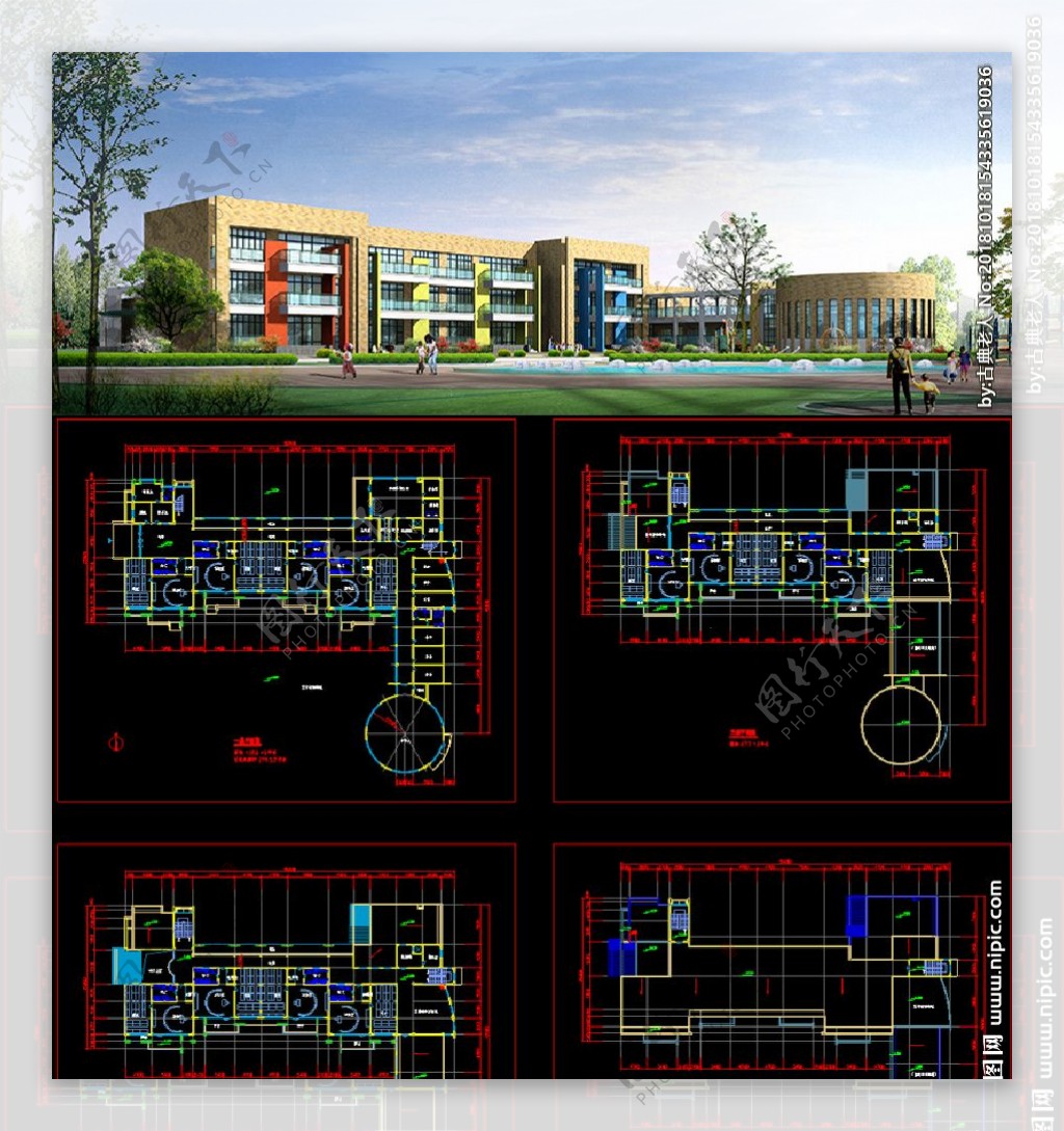 幼儿园建筑cad图