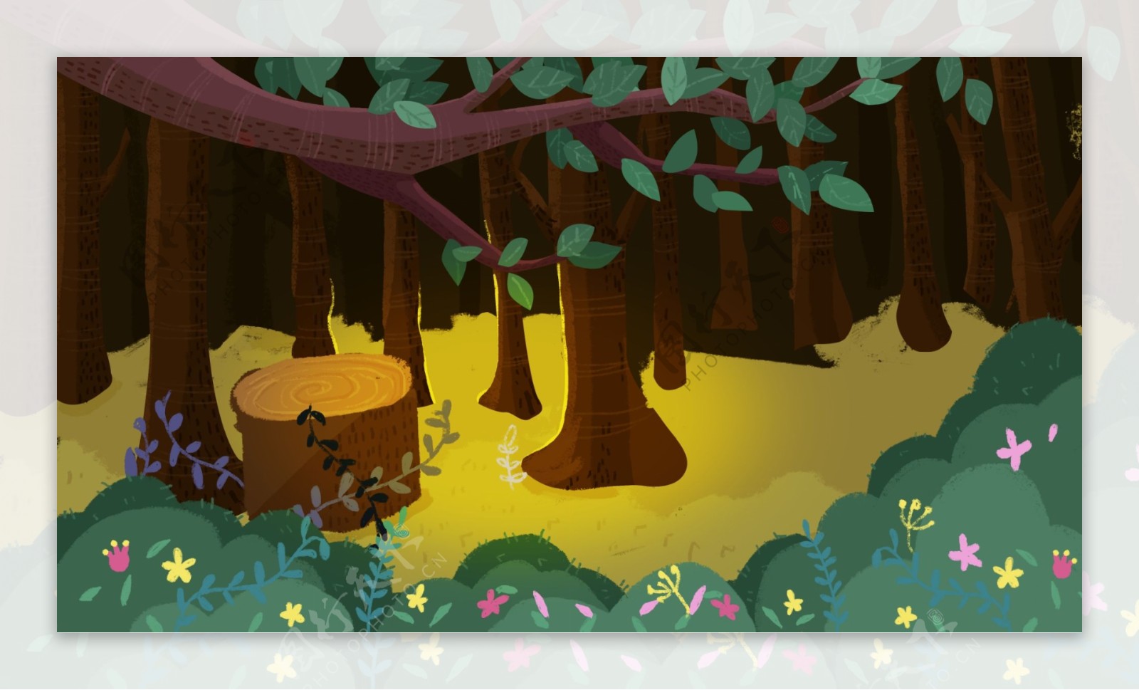 童话森林背景设计