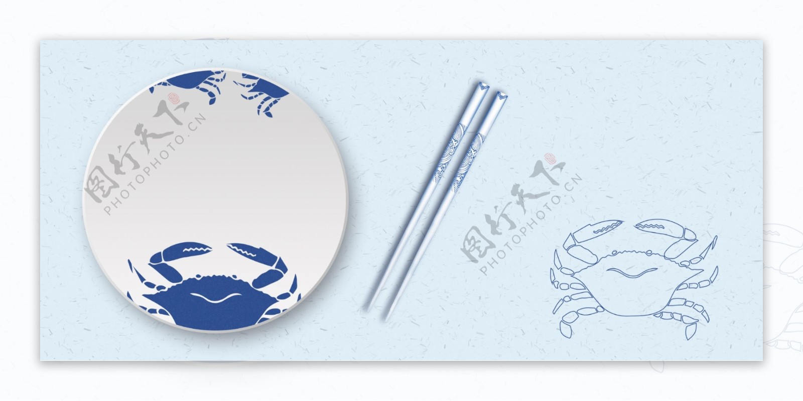 陶瓷盘子筷子广告背景