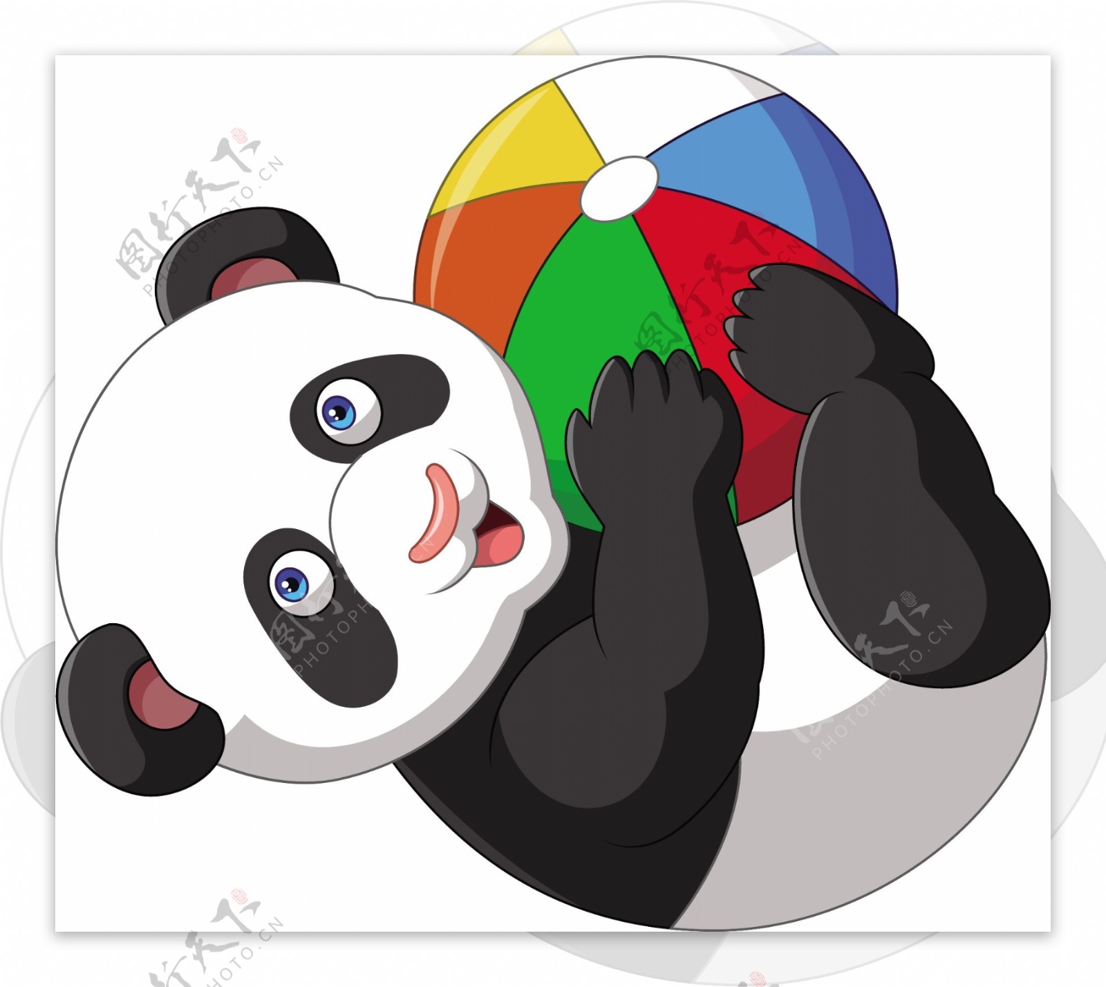 玩皮球的熊猫