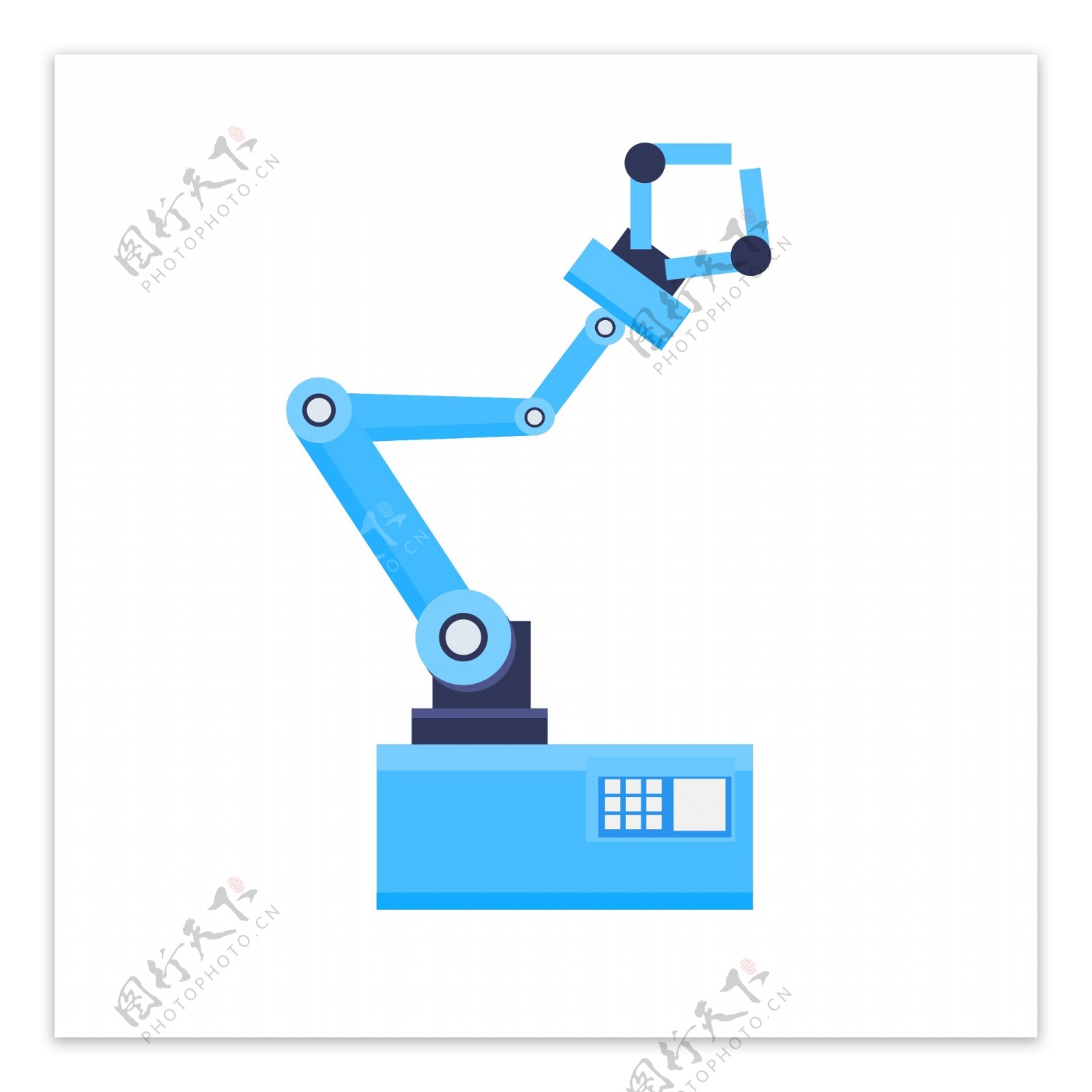 科技机器手臂人工智能蓝色装饰矢量可商用