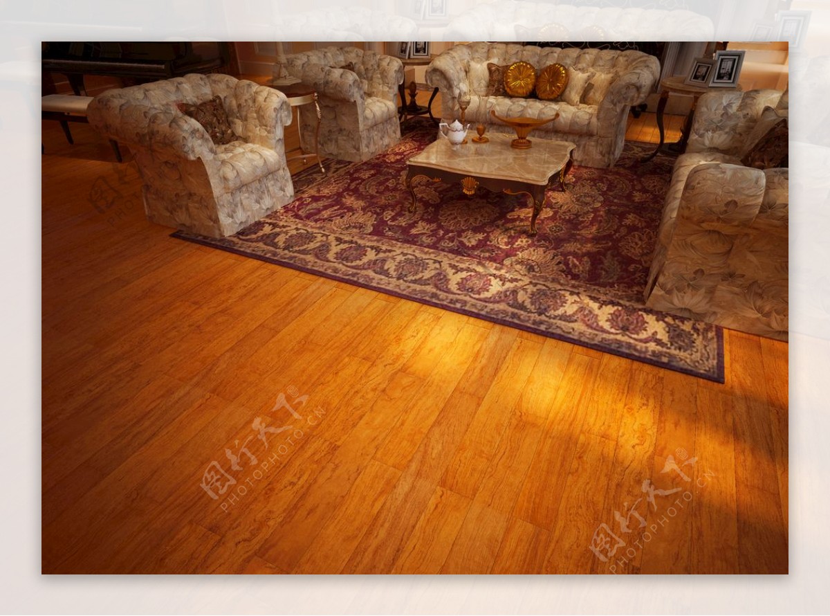 扬子地板花梨欧式古典客厅