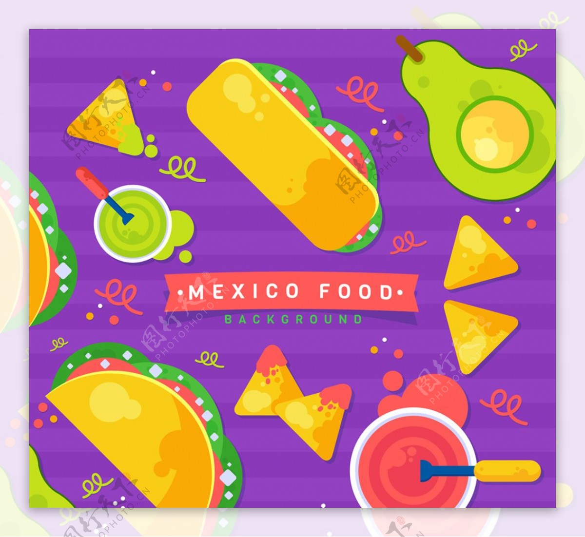 美味墨西哥食物俯视图