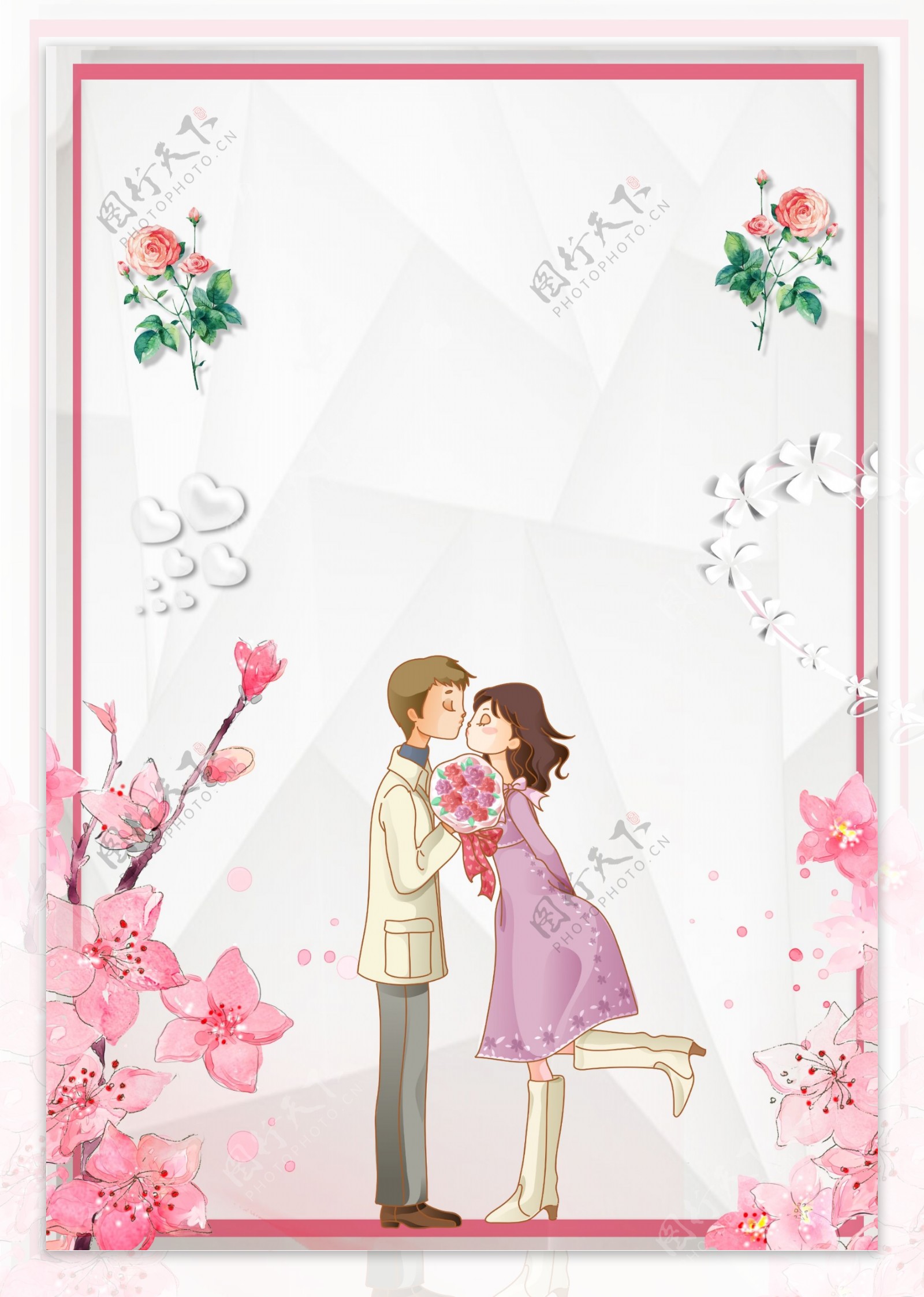 彩绘浪漫婚礼背景设计