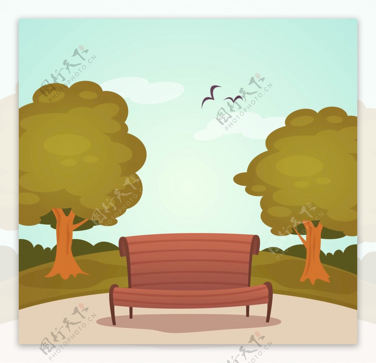 公园木凳插图