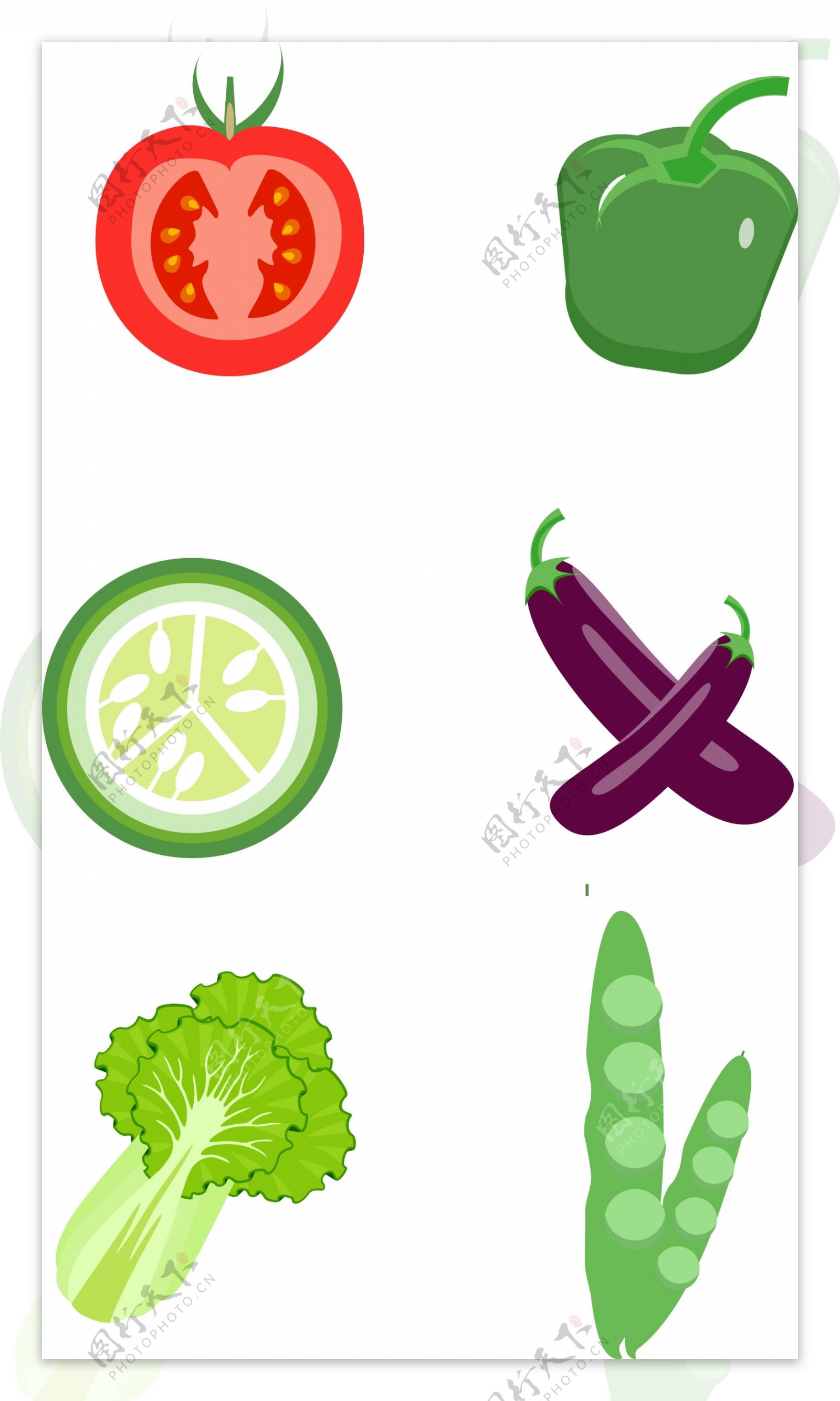 简约蔬果蔬菜装饰套图
