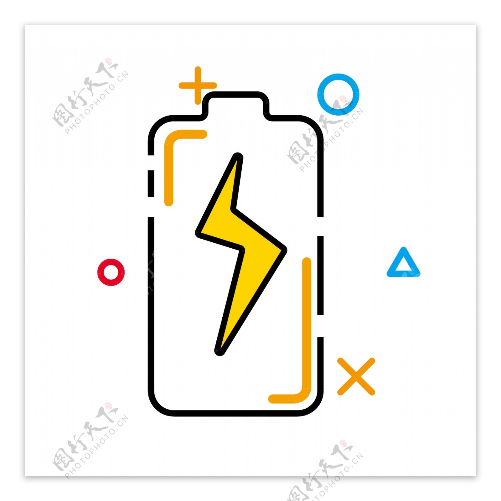 电池MEB图标闪电黄色商用元素