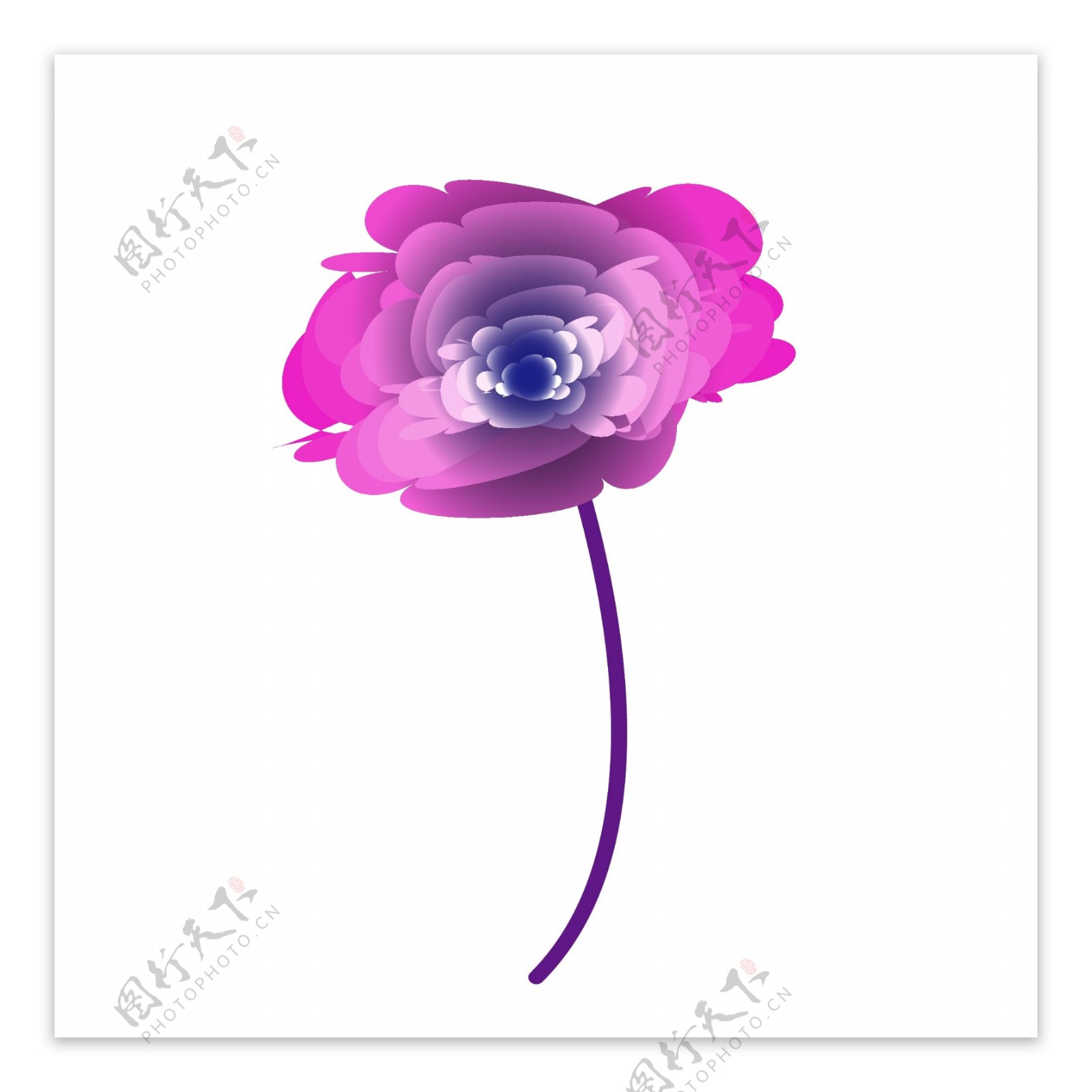紫蓝色绚烂效果装饰花朵
